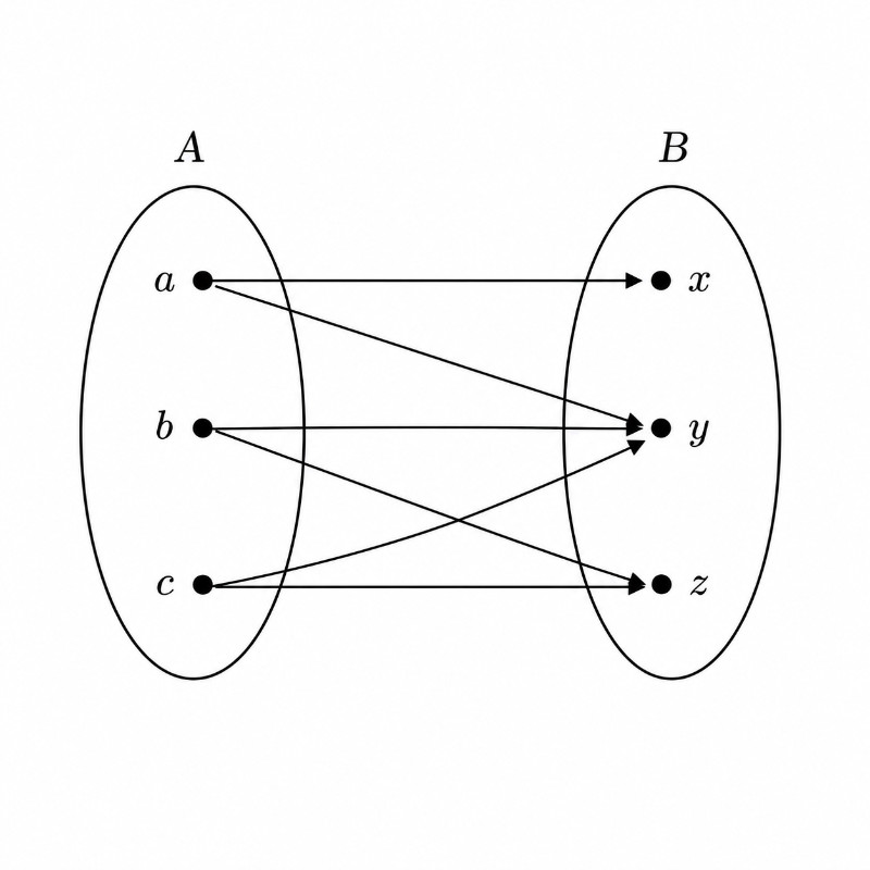 2. ¿Qué son las relaciones binarias? Arrow diagram of binary relations
